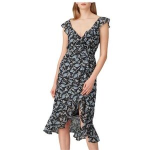 Veronica Beard Black and White Asymmetrical Midi Dress